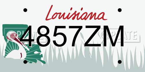4857ZM Louisiana License Plate