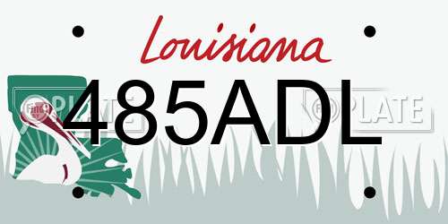 485ADL Louisiana License Plate