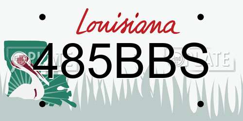 485BBS Louisiana License Plate