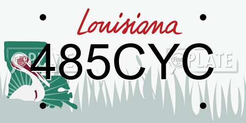 485CYC Louisiana License Plate
