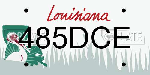 485DCE Louisiana License Plate