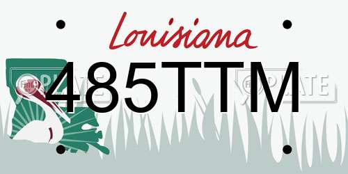 485TTM Louisiana License Plate