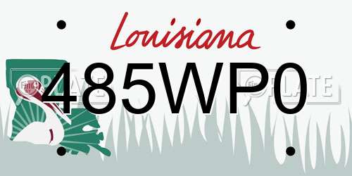 485WP0 Louisiana License Plate