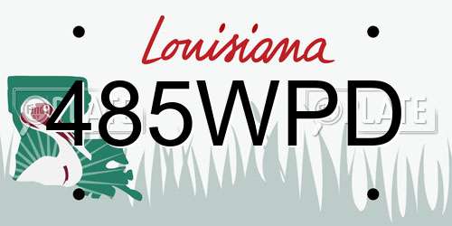 485WPD Louisiana License Plate