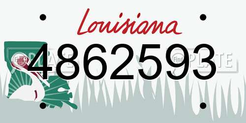 4862593 Louisiana License Plate