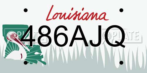 486AJQ Louisiana License Plate
