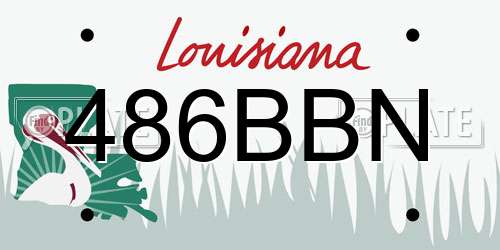 486BBN Louisiana License Plate