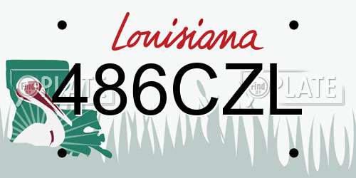 486CZL Louisiana License Plate