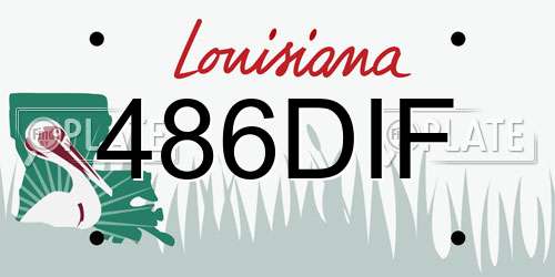 486DIF Louisiana License Plate