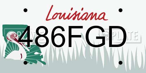 486FGD Louisiana License Plate