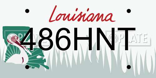 486HNT Louisiana License Plate