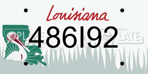 486I92 Louisiana License Plate