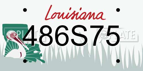 486S75 Louisiana License Plate