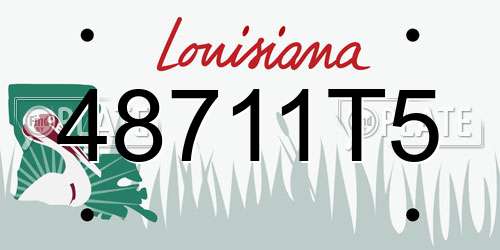 48711T5 Louisiana License Plate