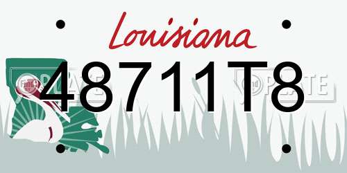 48711T8 Louisiana License Plate