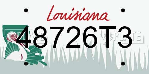 48726T3 Louisiana License Plate