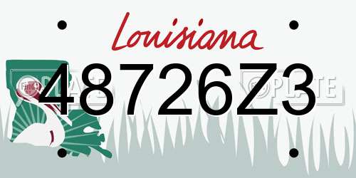 48726Z3 Louisiana License Plate