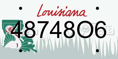 48748O6 Louisiana License Plate