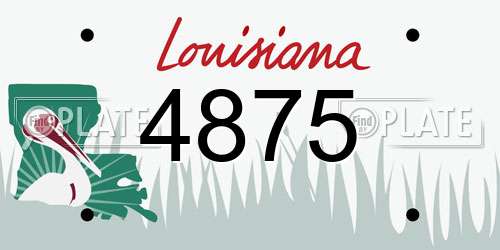 4875 Louisiana License Plate