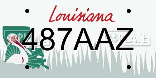 487AAZ Louisiana License Plate
