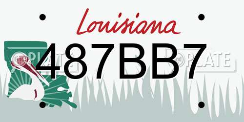 487BB7 Louisiana License Plate