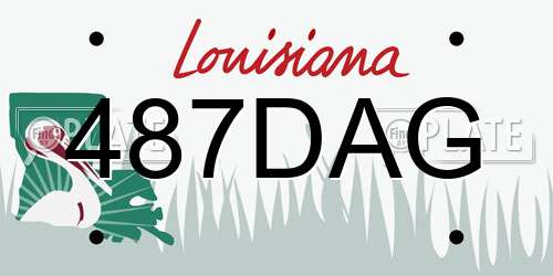 487DAG Louisiana License Plate