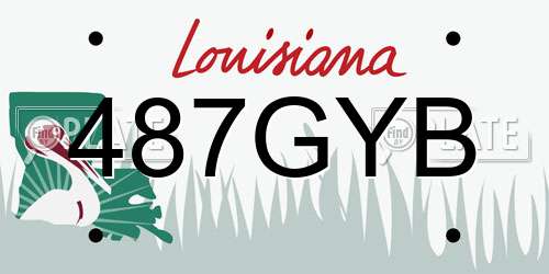 487GYB Louisiana License Plate