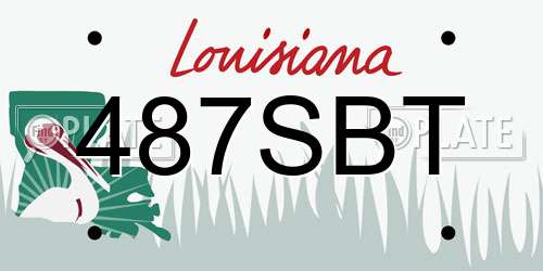 487SBT Louisiana License Plate