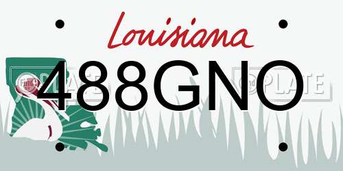 488GNO Louisiana License Plate
