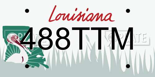 488TTM Louisiana License Plate