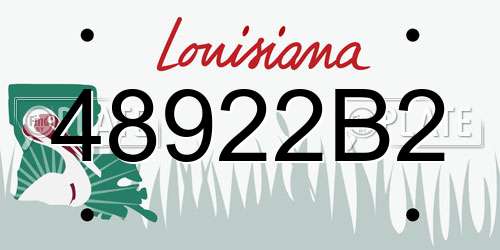 48922B2 Louisiana License Plate