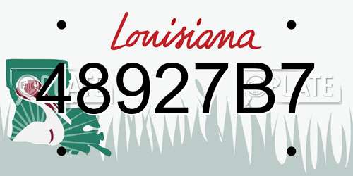 48927B7 Louisiana License Plate