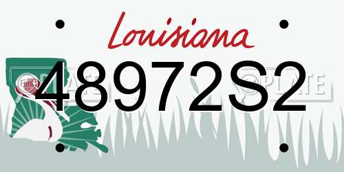 48972S2 Louisiana License Plate