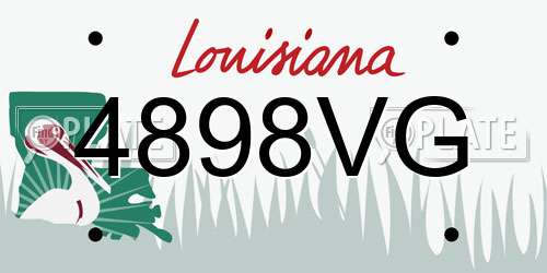 4898VG Louisiana License Plate