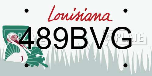 489BVG Louisiana License Plate