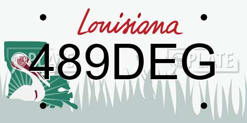 489DEG Louisiana License Plate