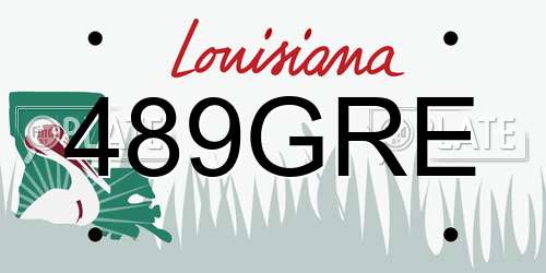 489GRE Louisiana License Plate