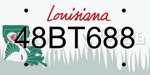 48BT688 Louisiana License Plate