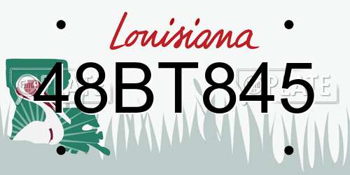 48BT845 Louisiana License Plate