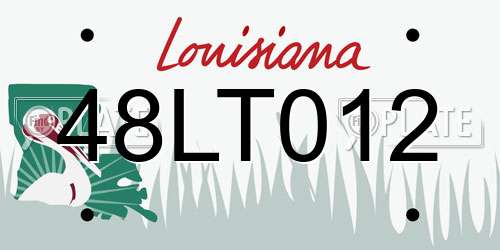 48LT012 Louisiana License Plate