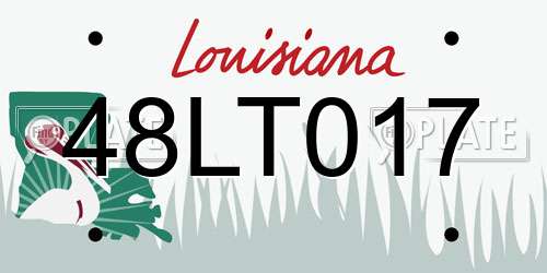 48LT017 Louisiana License Plate