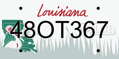 48OT367 Louisiana License Plate