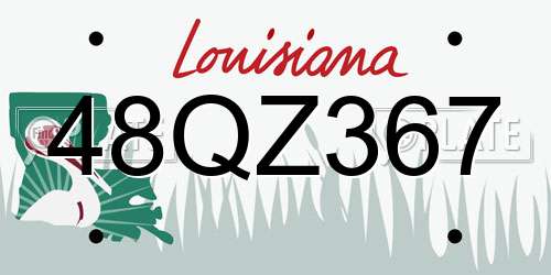 48QZ367 Louisiana License Plate