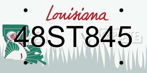 48ST845 Louisiana License Plate