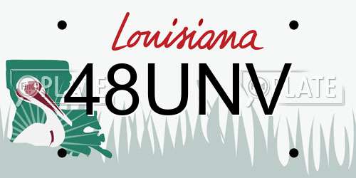 48UNV Louisiana License Plate