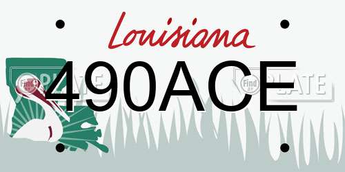 490ACE Louisiana License Plate