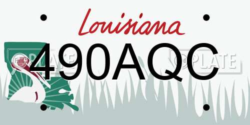 490AQC Louisiana License Plate