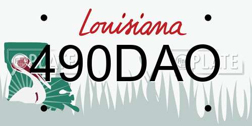 490DAO Louisiana License Plate