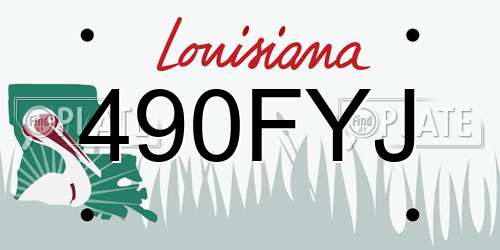 490FYJ Louisiana License Plate