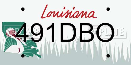 491DBO Louisiana License Plate